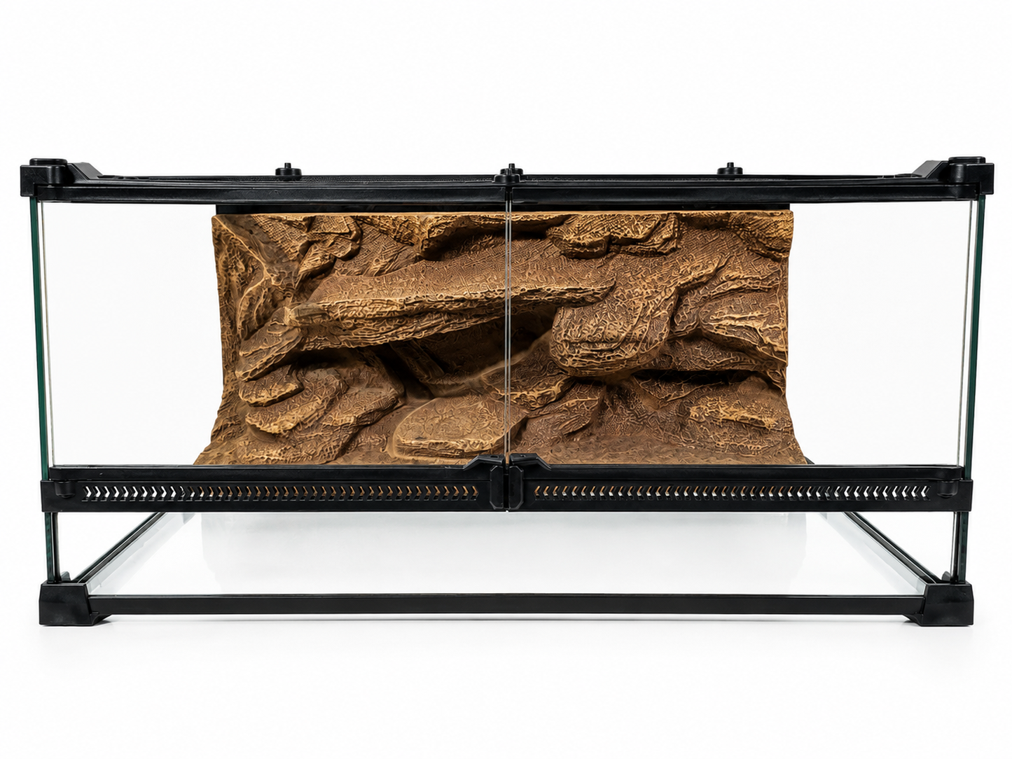 Glass Reptile enclosure rock 3D background - White Background
