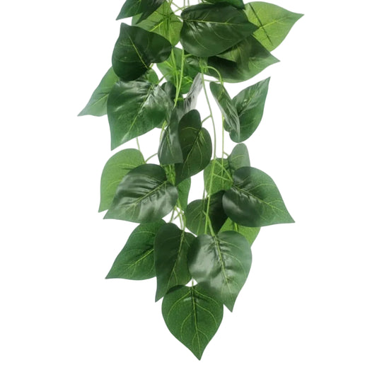 Fake Plant Reptile Gold Thread Leaves White Bg