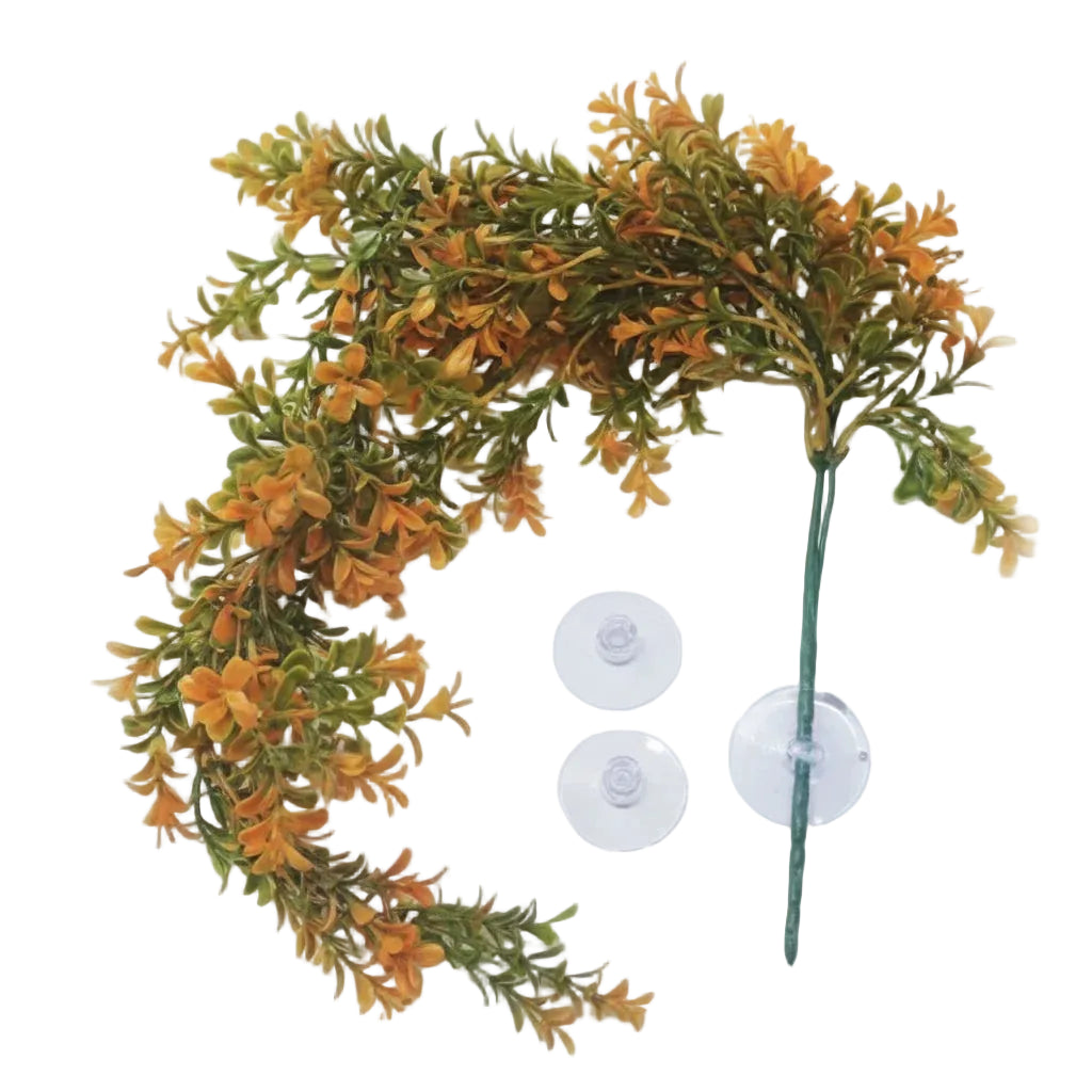 Fake Plant Reptile Orange Leaves White Background