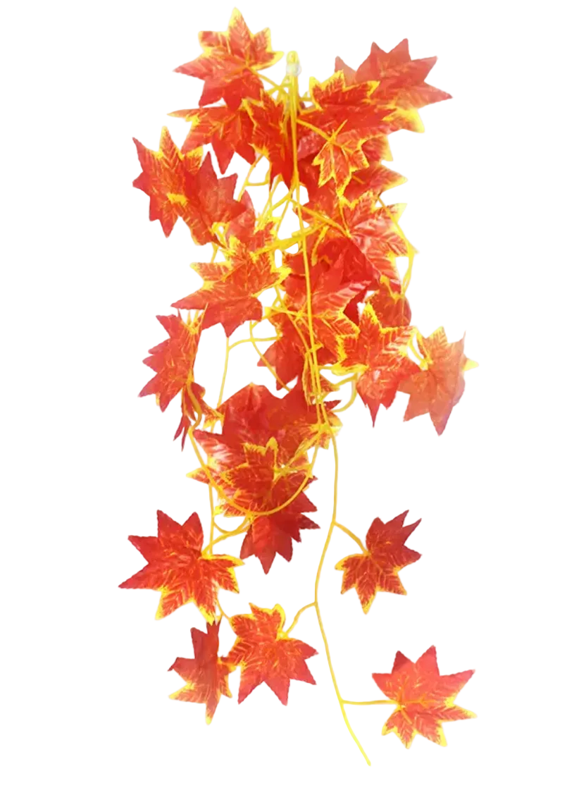 Fake Plant Reptile Red Maple Leaves White background