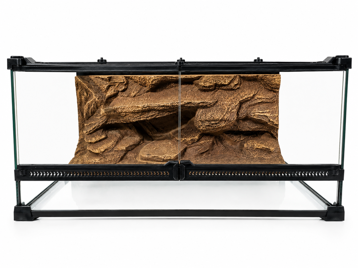 Glass Reptile enclosure rock 3D background - White Background