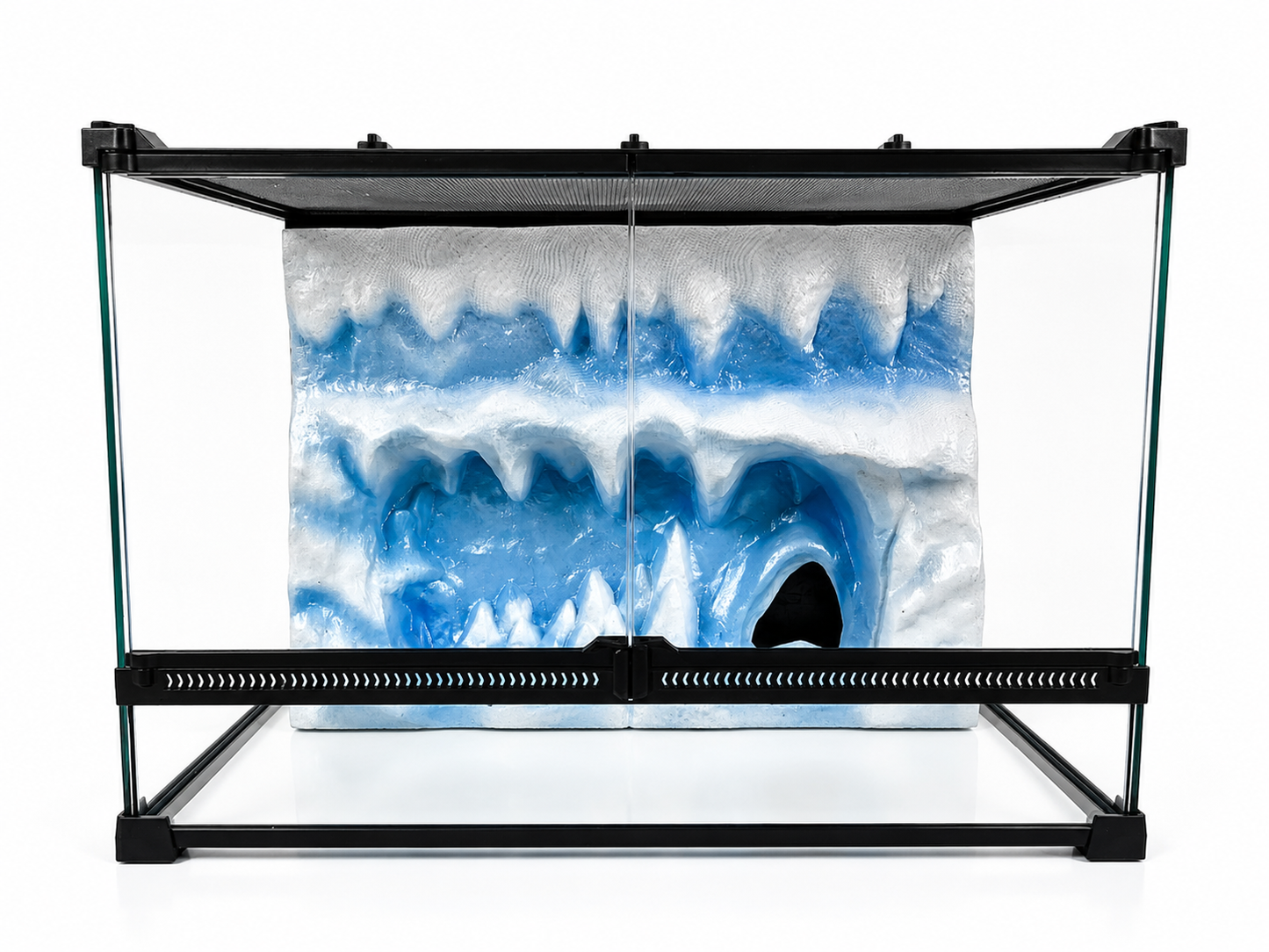 Medium Glass Reptile enclosure snow 3D background - White Background