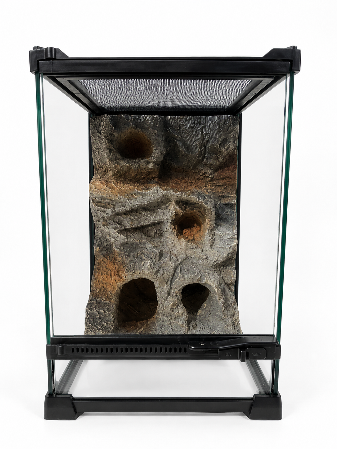 Glass Reptile enclosure rock 3D background - White Background